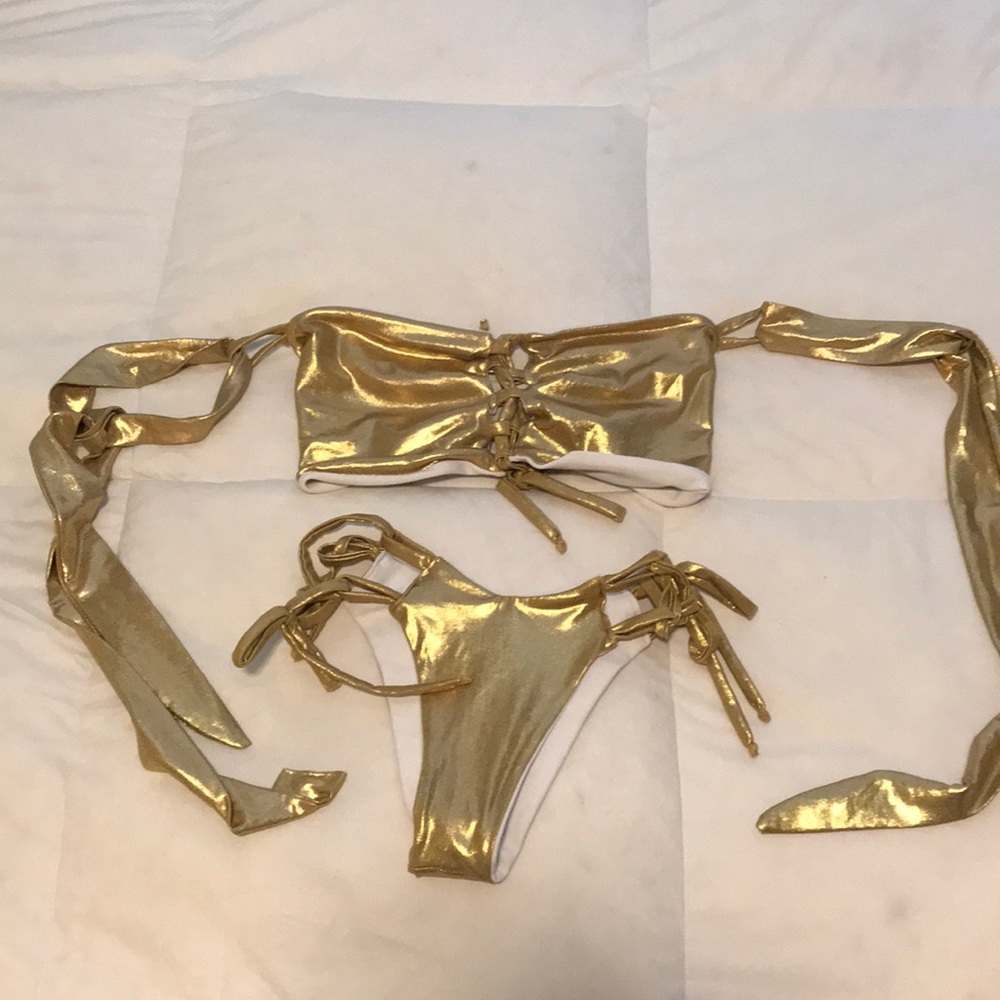 Lagos metallic gold bikini